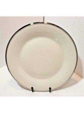 Vtg Lenox Moonspun 10.75" Dinner Plate Center Florals Platinum Trim Replacement